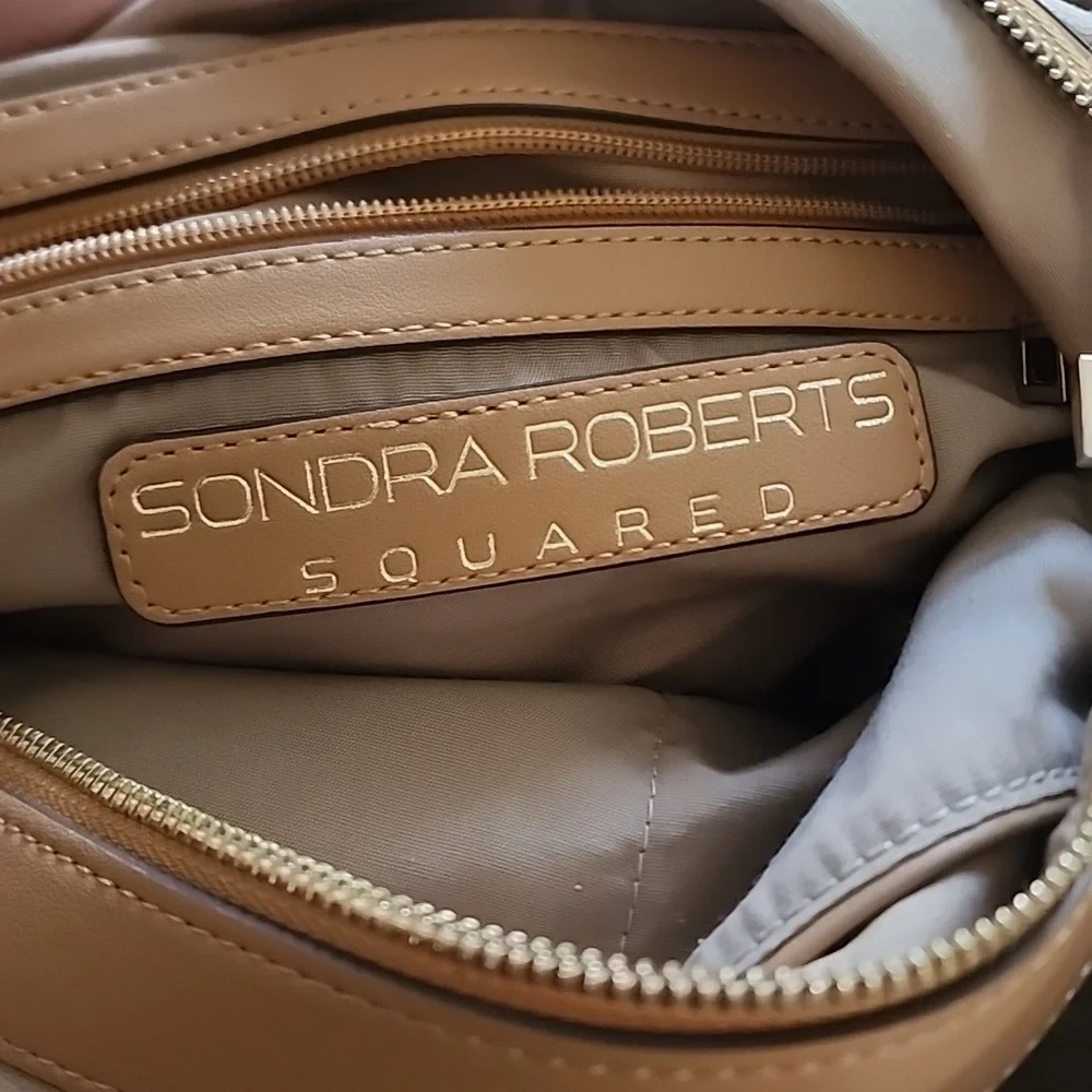 Sondra Roberts Tan Slouchy Hobo Shoulder Bag  Soft Vegan Leather - Picture 5 of 9